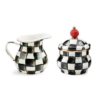 Picture of MacKenzie-Childs Enameled Courtly Check Creamer & Lidded Sugar Bowl Set