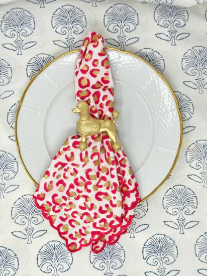 Picture of Set of 4 Pink Cheetah Print Dinner Napkins By Southern Tribute