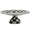 Picture of MacKenzie-Childs Courtly Check Enamel Large Pedestal Platter