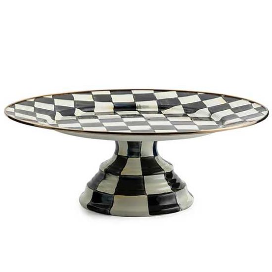 Picture of MacKenzie-Childs Courtly Check Enamel Large Pedestal Platter