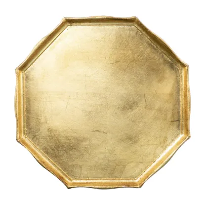 Picture of Florentine Wooden Accessories Octagonal Gold Tray by VIETRI
