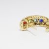 Picture of 14k Yellow Gold Multi-Colored Sapphire & Diamond Dangle Earrings 