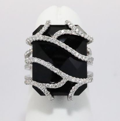 Picture of 14k White Gold Black Onyx & Diamond Ring 