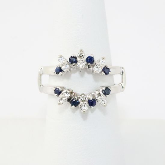 Picture of 14k White Gold Sapphire & Diamond Ring Jacket 