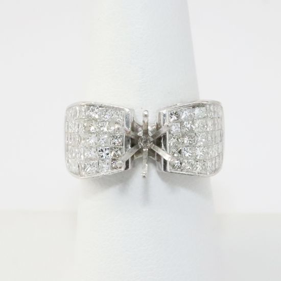 Picture of 14k White Gold Diamond Semi Mount Ring 