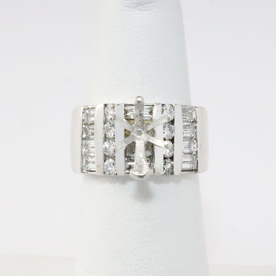 Picture of 14k White Gold Diamond Semi-Mount Ring 