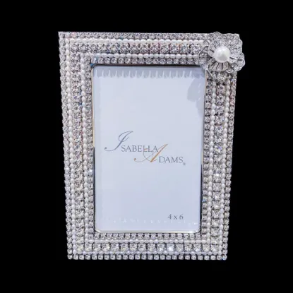 Picture of Isabella Adams Pearl Flower Picture Frame with Clear Swarovski Crystals 4X6"