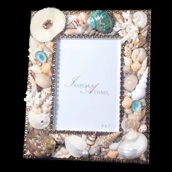 Picture of Isabella Adams Topaz Crystal And Seashell Frame 5x7"