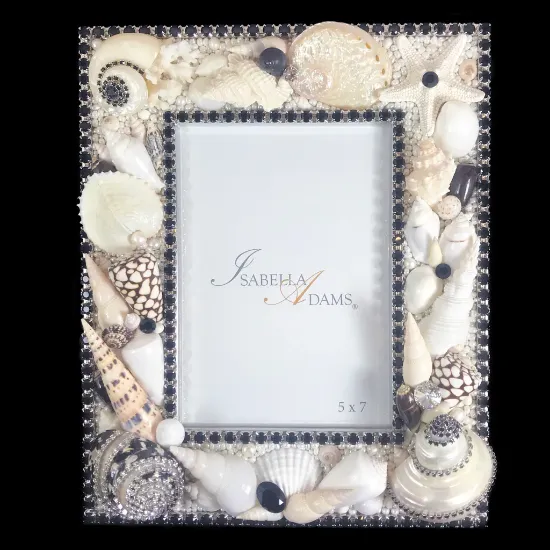 Picture of Isabella Adams  Ebony & Ivory Crystal Sea Life Frame 5x7"