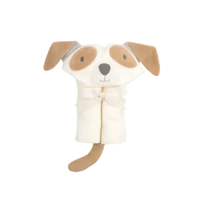 Picture of Tan Puppy Hooded Baby Bath Wrap by Elegant Baby