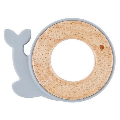 Picture of Silicon and Wood Whale Teether by Stephan Baby
