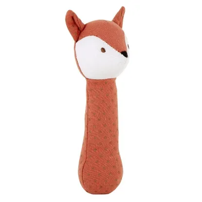 Picture of 7 1/2" Linen Fox Post Rattle by Stephan Baby