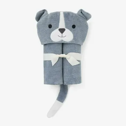 Picture of Slate Puppy Hooded Baby Bath Wrap by Elegant Baby