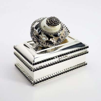 Picture of Isabella Adams Jet Crystal Black Pica Shell Keepsake Box