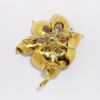 Picture of Vintage Mid Century Italian 18k Gold, Diamond & Pink Enameled Flower Brooch