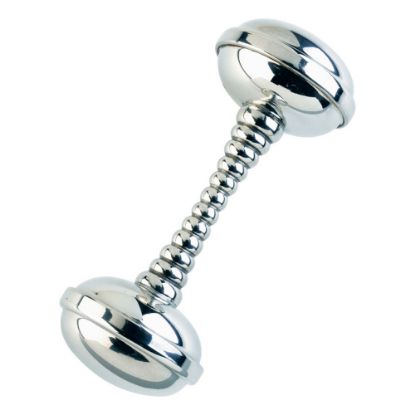 Picture of Pewter Stacking Ring Dumbbell Rattle by Salisbury Silversmiths