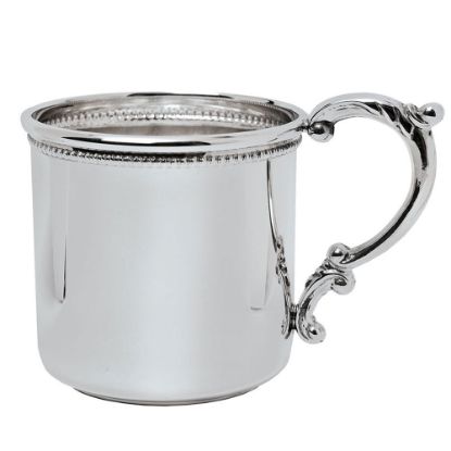 Picture of Sterling Beaded Scroll Handle Baby Cup by Salisbury Silversmiths