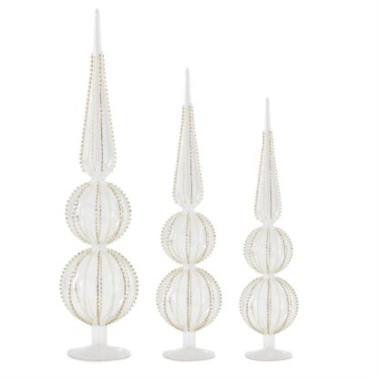 Picture of K&K Interiors- Set of 3 Jeweled Glass Finials