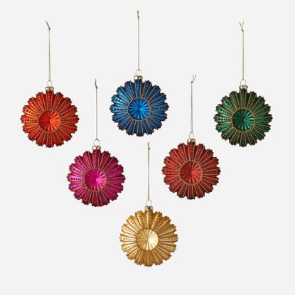 Picture of One Hundred 80 Degrees Pink Medallion Glass Ornament By Glitterville