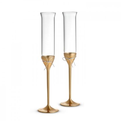 Picture of Vera Wang by Wedgwood Love Knots Gold Toasting Flute Pair