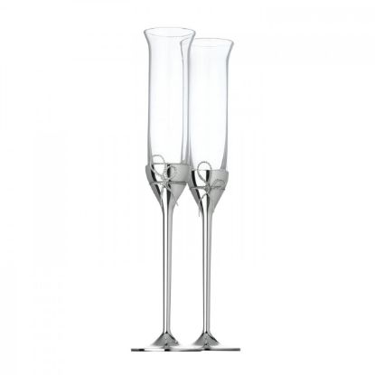 Picture of Vera Wang by Wedgwood Love Knots Stainless Toasting Flute Pair