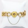 Picture of Antique Victorian 9k Yellow Gold Chain Bracelet with Heart Shaped Clasp with Diamond Accent