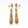 Picture of Antique Victorian 18k Yellow Gold & Banded Jasper Etruscan Revival Earrings