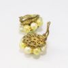 Picture of Vintage De Mario Yellow Rhinestone, Faux Pearl & Glass Bead Clip-On Earrings