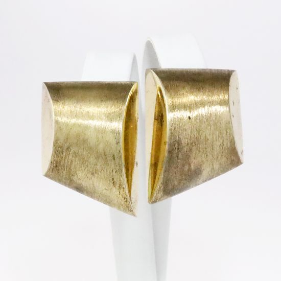 Picture of Vintage Mid Century Modernist Gilt Sterling Silver Earrings by Patricia Von Musulin