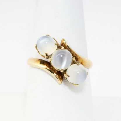Picture of Antique 18k Gold & Triple Moonstone Cabochons Ring
