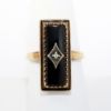 Picture of Antique 10k Yellow Gold, Black Enamel & Onyx Ring with Diamond Accent