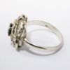 Picture of Antique 14k White Gold & Blue Sapphire Ring with Double Diamond Halo