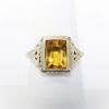 Picture of Antique Art Deco Era 14k White Gold Filigree & Citrine Ring