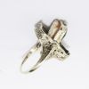 Picture of Antique Art Deco 14k White Gold Filigree Flip Ring, Cameo on One Side, Synthetic Emeralds on the Other
