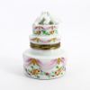 Picture of Limoges Porcelain Wedding Cake Trinket Box with Dove Cake Toppers & Surprise Rings Inside