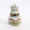 Picture of Limoges Porcelain Wedding Cake Trinket Box with Dove Cake Toppers & Surprise Rings Inside
