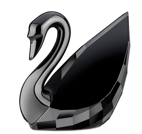 Picture of Swarovski Crystal Soulmates Swan in Jet