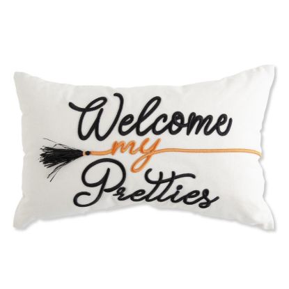 Picture of Rectangular Embroidered 'Welcome my Pretties' Pillow