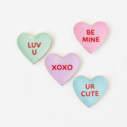 Picture of Set of 4 Conversation Candy Heart Trays