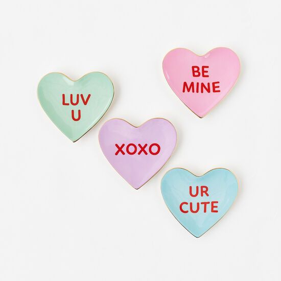 Picture of Set of 4 Conversation Candy Heart Trays