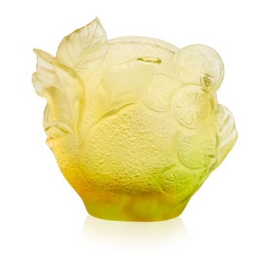 Picture of Daum France Crystal Medium Citrus Lemon Vase