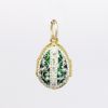 Picture of Vintage Gilt Sterling Silver, Green Enamel & Rhinestone Fabergé Style Egg Pendant/Charm with Angel Inside