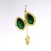 Picture of Vintage Gilt Sterling Silver, Green Enamel & Rhinestone Fabergé Style Egg Pendant/Charm with Angel Inside