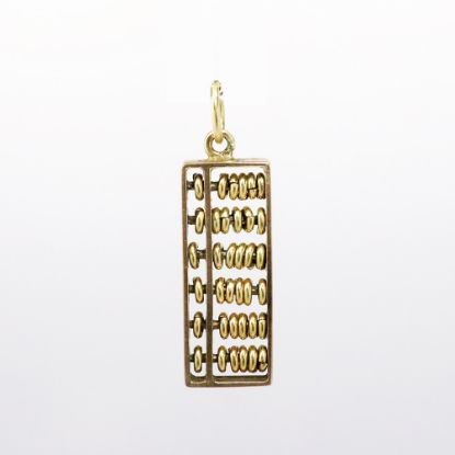 Picture of Vintage 14k Yellow Gold Abacus Charm with Moving Beads