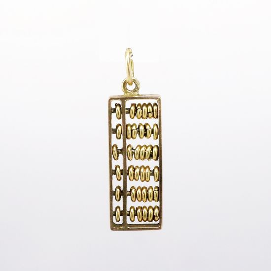 Picture of Vintage 14k Yellow Gold Abacus Charm with Moving Beads