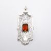 Picture of Antique Art Deco Era 14k White Gold Filigree & Citrine Pendant