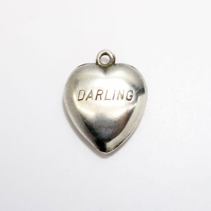 Picture of Vintage Sterling Silver 'Darling' Puffy Heart Charm