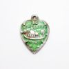 Picture of Vintage Sterling Silver & Green Enamel 'Home Sweet Home' Puffy Heart Charm