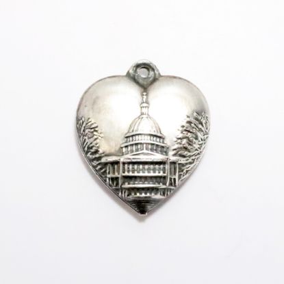 Picture of Vintage Sterling Silver United States Capitol Building Puffy Heart Charm