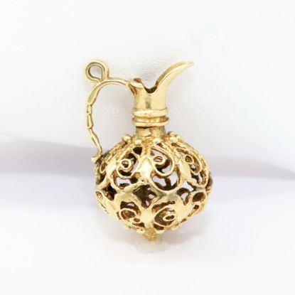 Picture of Vintage 14k Yellow Gold Filigree Pitcher/Ewer Charm